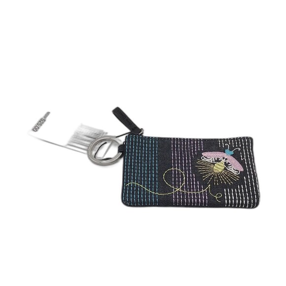 Vera Bradley Iconic Zip ID Case, Denim Navy, Moonlight Garden, Firefly, NWT - Picture 4 of 5